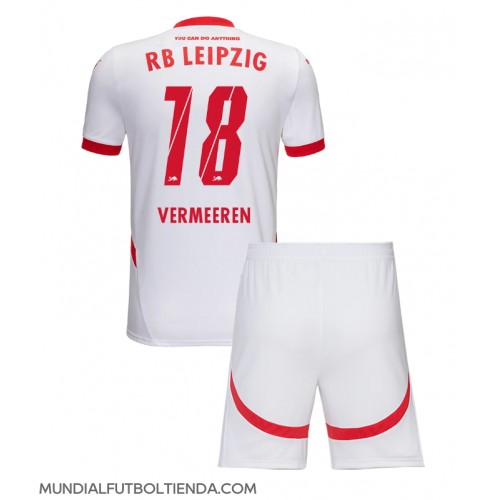 Camiseta RB Leipzig Arthur Vermeeren #18 Primera Equipación Replica 2024-25 para niños mangas cortas (+ Pantalones cortos)